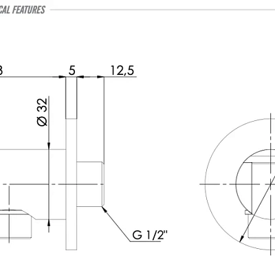 Держатель ручного душа с подключением шланга Remer 337M, хром