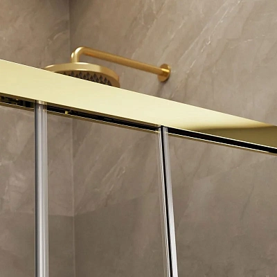 Душевая дверь Radaway Idea Gold KDD 90 х 200.5 см, стекло прозрачное, профиль золото, правая 2/2, 387060-09-01R