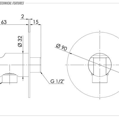 Держатель ручного душа с подключением шланга Remer 337X, хром