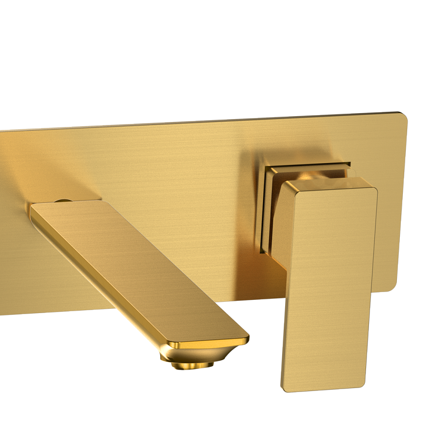 AQM6815BG Savona Смеситель для раковины, настен., на 2 отв., Комплект, золото шлифованное