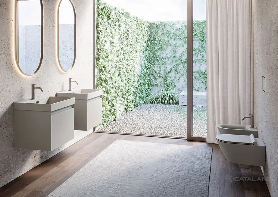 Унитаз подвесной Catalano Zero 55х35, цемент матовый, торнадо, арт.1111550023