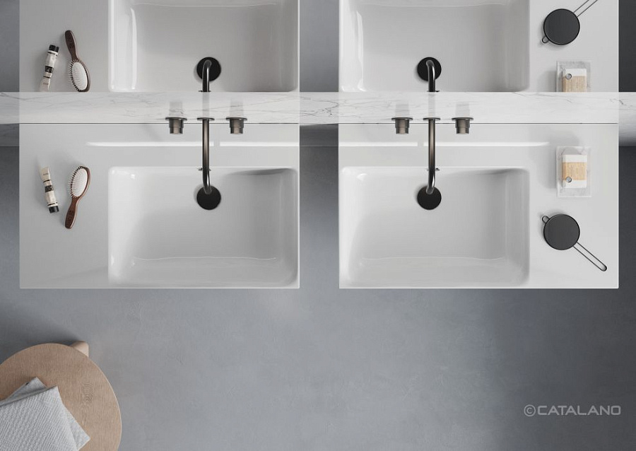 Раковина Catalano Premium 80х47, арт.0220830001, чаша справа, без отв. под смеситель, белый глянцевый