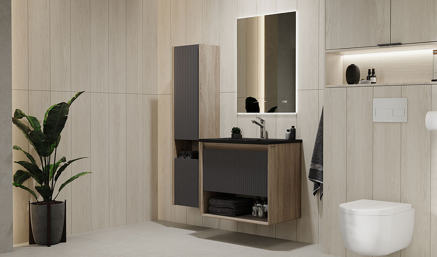 Тумба Jorno Tossony 70 подвесная Дуб Самдал/Антрацит