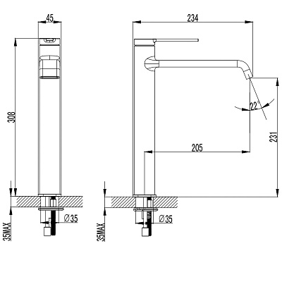 AQM6414CR Asti Смеситель для раковины однорычажный, Хром