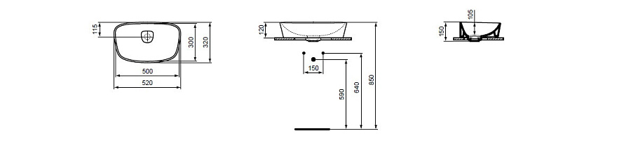 Раковина Ideal Standard DEA 52X32, T044301