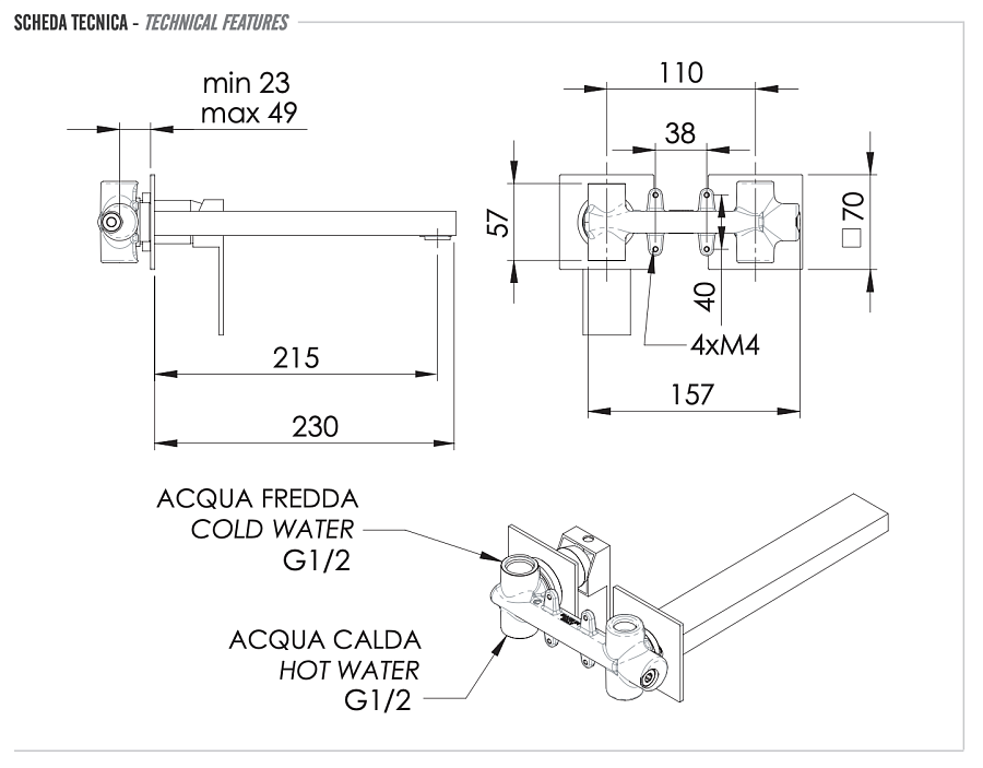 Смеситель для раковины Remer Q-Design QD15PL, хром