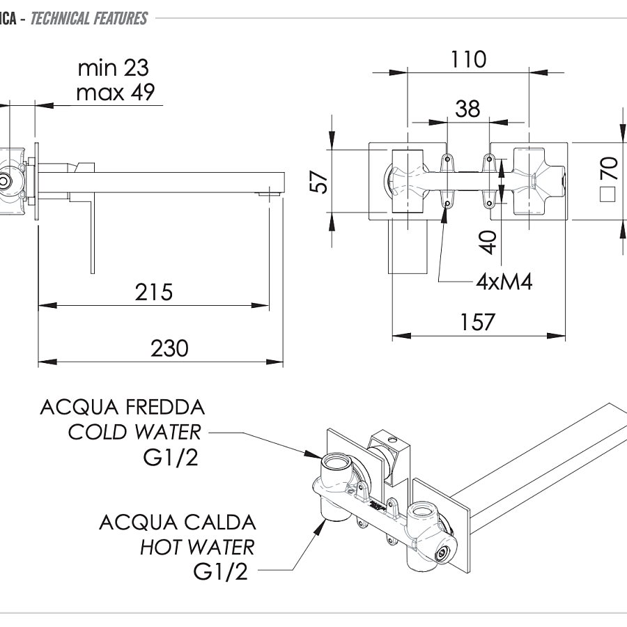 Смеситель для раковины Remer Q-Design QD15PL, хром