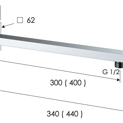 Кронштейн для верхнего душа 40 см Remer 348Q40, хром