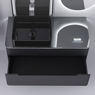 Тумба под умывальник Jorno Shine 100 с МФУ подвесной антрацит