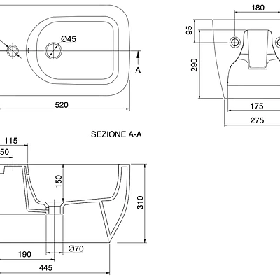 Биде Scarabeo Teorema 2.0, подвесное белое, арт.5127