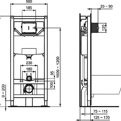 Система инсталляции для унитазов Ideal Standard Prosys Frame 120 M R020467