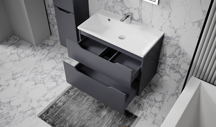 Тумба под умывальник Raval Wector 100 подвесной антрацит
