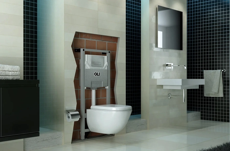 Кнопка смыва механическая OLI Narrow 152939 белая