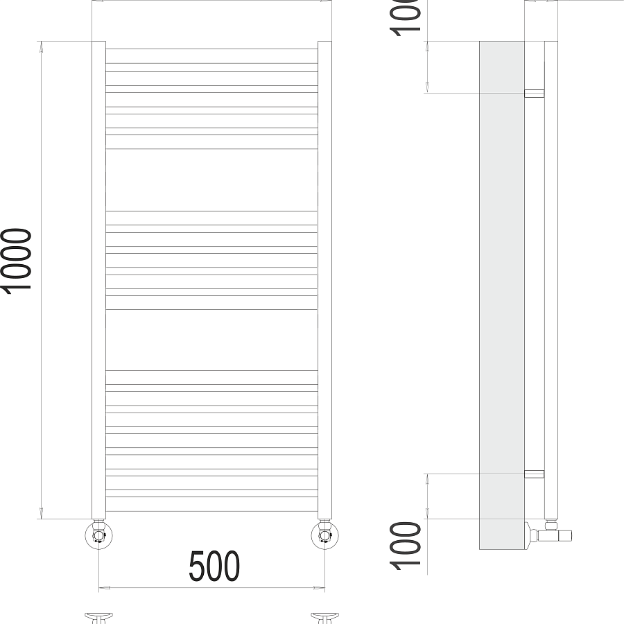 Тоскана П17 500х1000 Полотенцесушитель TERMINUS, арт.4670078530875