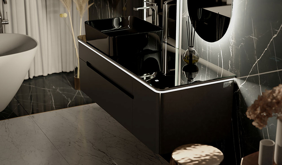 Тумба под умывальник Jorno Shine 120 подвесной антрацит