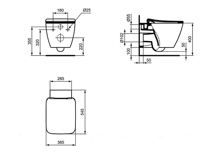 Унитаз подвесной Ideal Standard Strada II AquaBlade T359601 с крышкой Soft-close