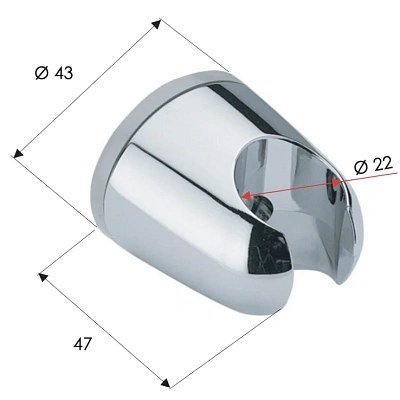Держатель ручного душа Remer 339F, хром