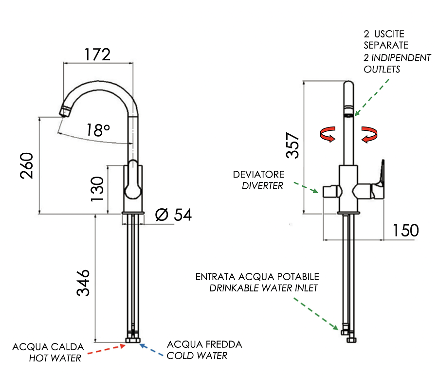Смеситель для кухни Remer Winner W79DW, хром