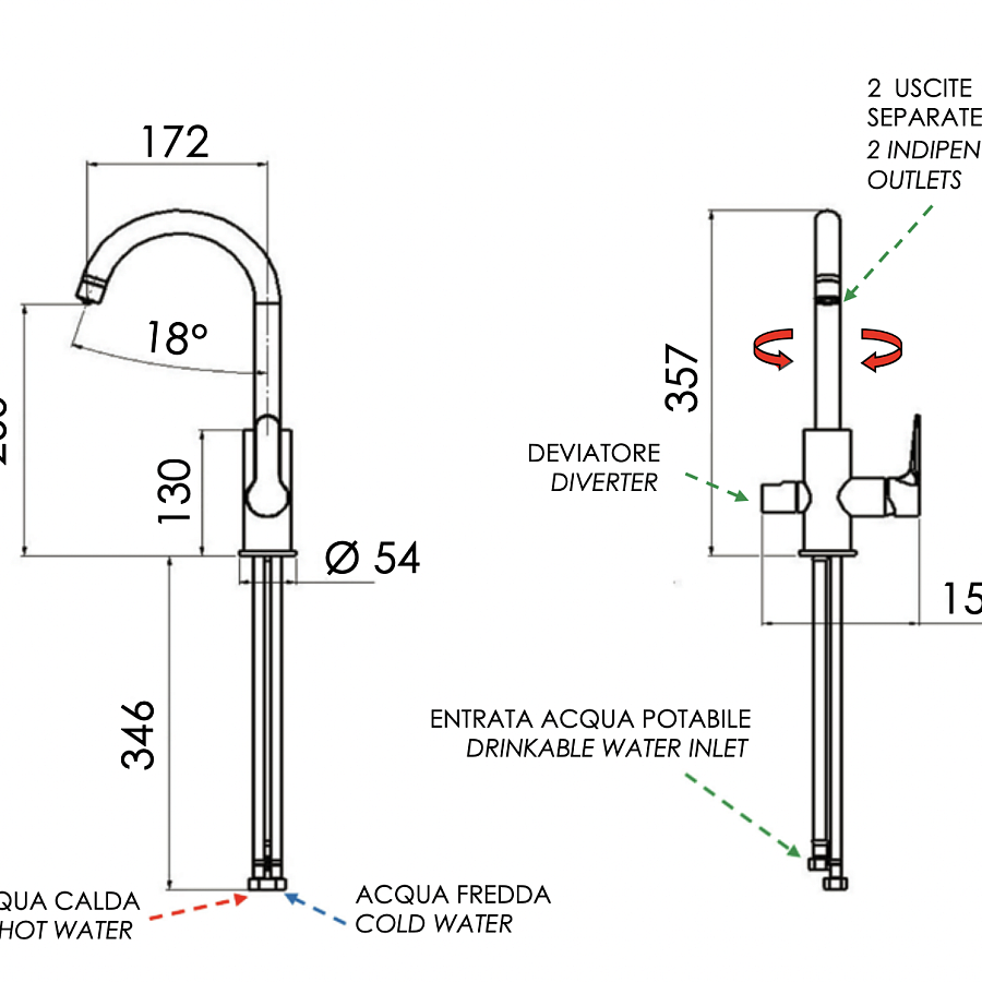 Смеситель для кухни Remer Winner W79DW, хром
