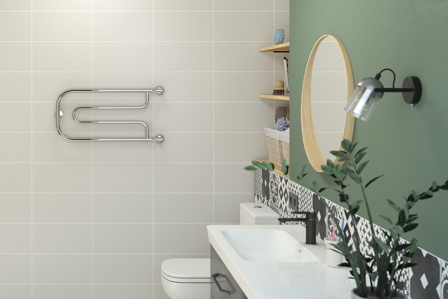 Водяной полотенцесушитель Стилье Дуэт 320х650 резьба-сгон 1", Без покрытия, арт.00010-3265