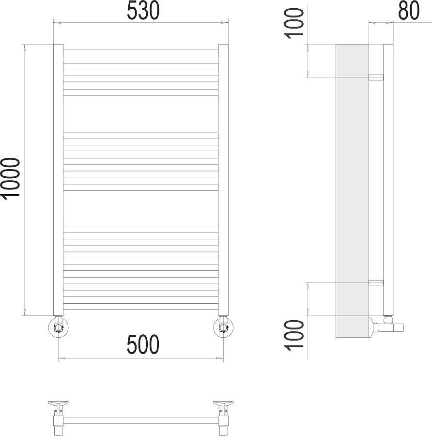 Ватикан П16 500х1000 Полотенцесушитель TERMINUS, арт.4670078530523