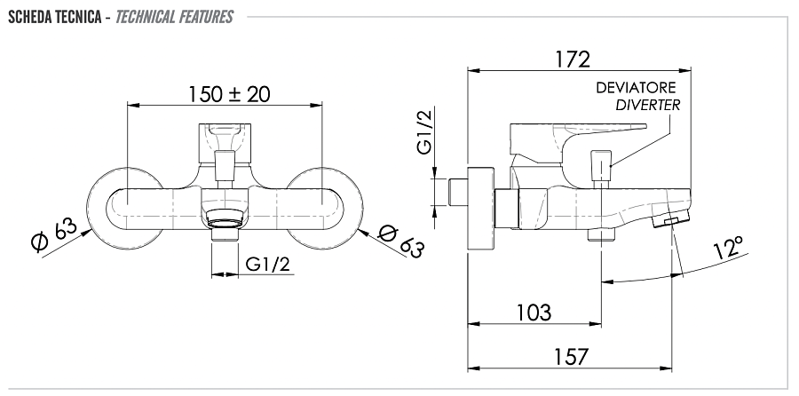 Смеситель для ванны Remer Winner W05