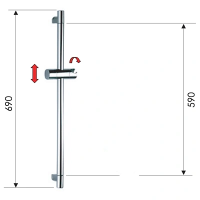Душевая стойка 69 см Remer 315R, хром