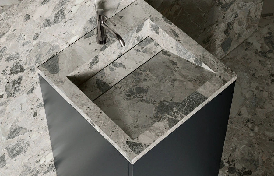 Раковина из керамогранита ITALON HOME Cube Air 50 Wood