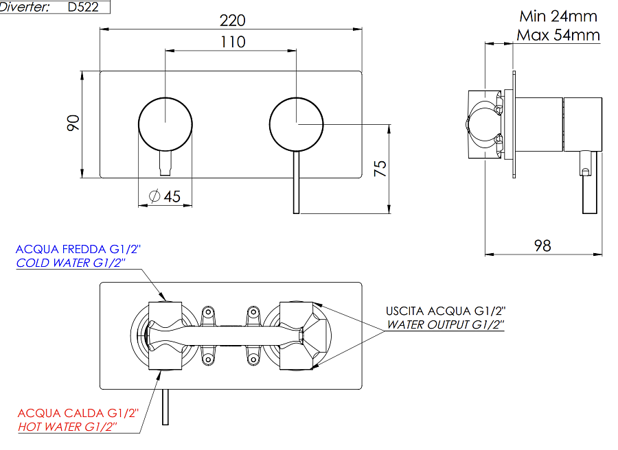 Смеситель для душа Remer Metrica MC92Z, хром