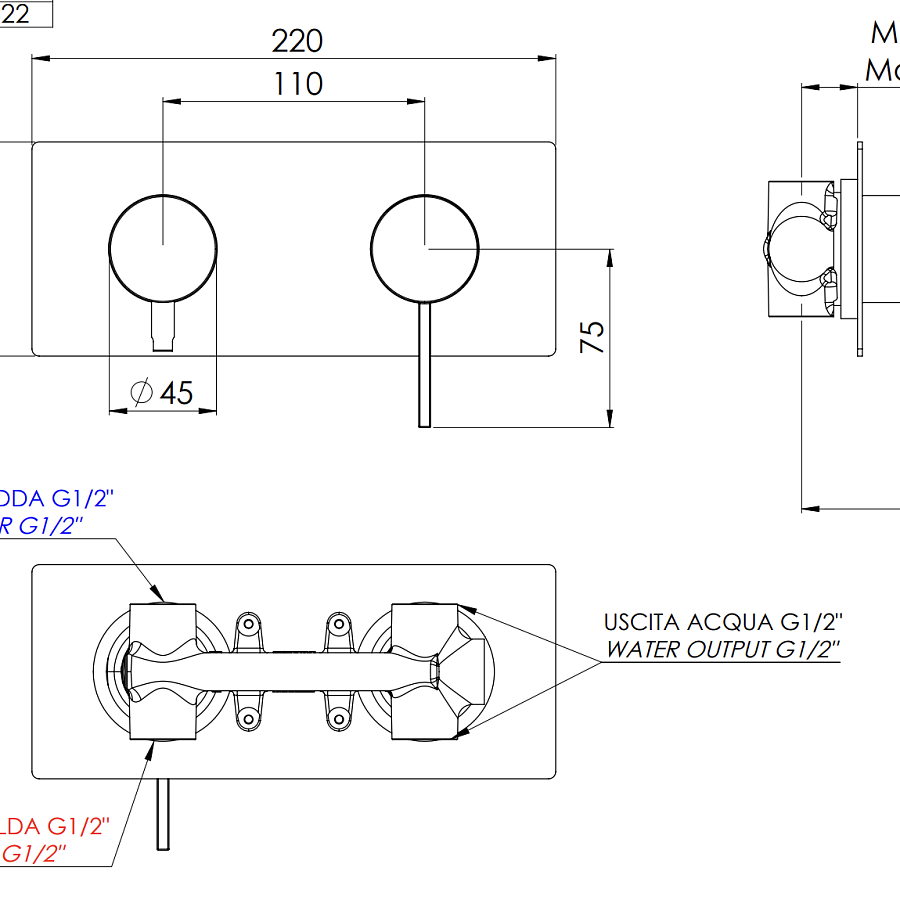 Смеситель для душа Remer Metrica MC92Z, хром
