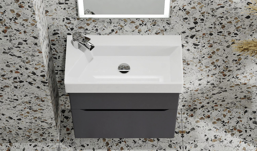 Тумба под умывальник Raval Brik 55 подвесной антрацит