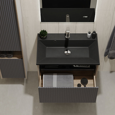 Тумба Jorno Tossony 70 подвесная Дуб Самдал/Антрацит