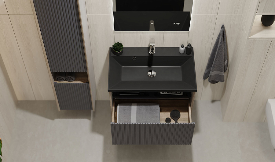 Тумба Jorno Tossony 70 подвесная Дуб Самдал/Антрацит