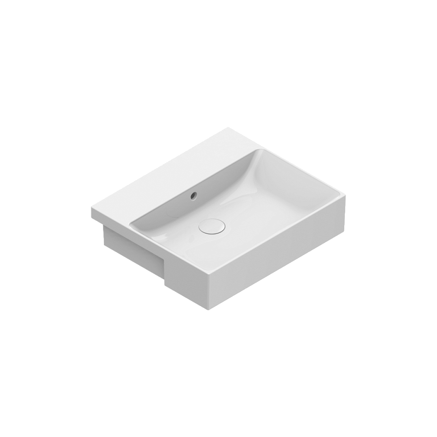 Раковина Catalano Zero 55х47, арт.0126550001, встраиваемая сверху, белый глянцевый