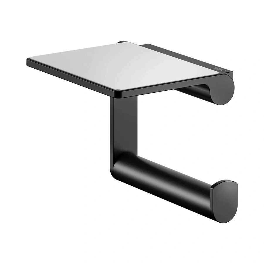 Держатель туалетной бумаги с полочкой Keuco Plan 14973370000 черный матовый