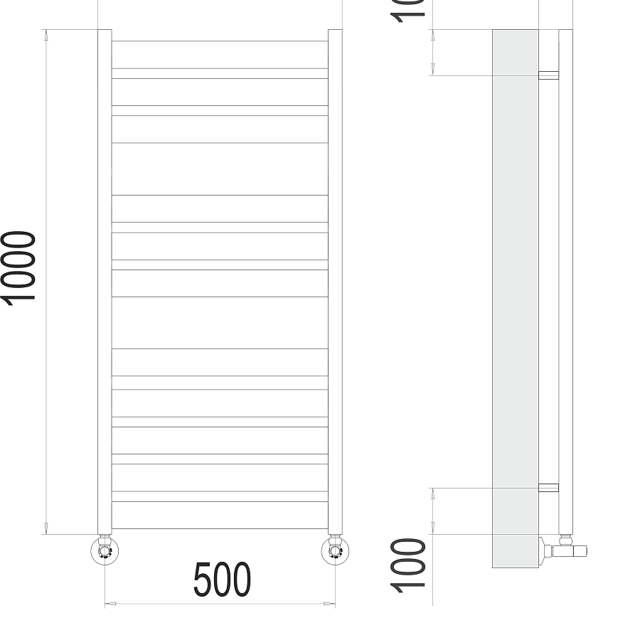 Латте П11 500х1000 Полотенцесушитель TERMINUS, арт.4670078530707