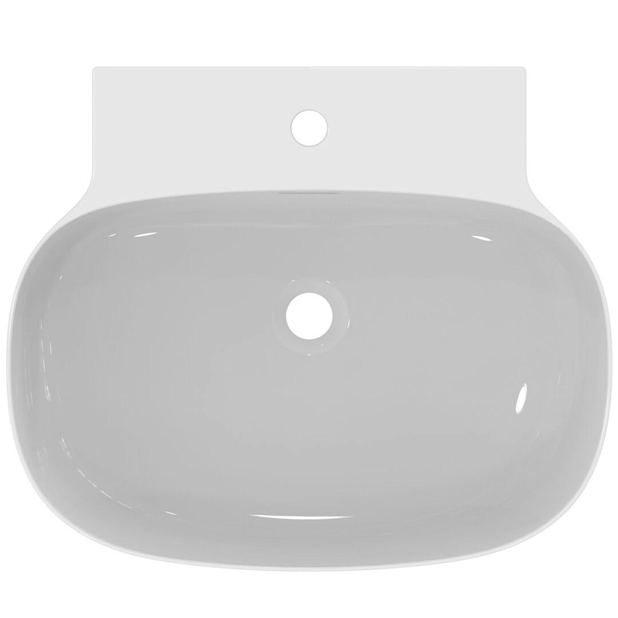 Раковина Ideal Standard Atelier Linda-X 60x50 см T498301 с переливом, шлифованный низ, белый глянцевый