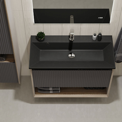 Тумба Jorno Tossony 90 подвесная Дуб Самдал/Антрацит