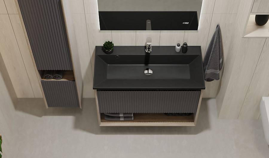 Тумба Jorno Tossony 90 подвесная Дуб Самдал/Антрацит