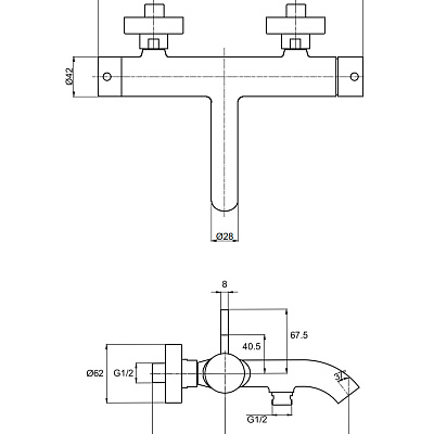 AQM6212CR Siena Смеситель для ванны, Хром