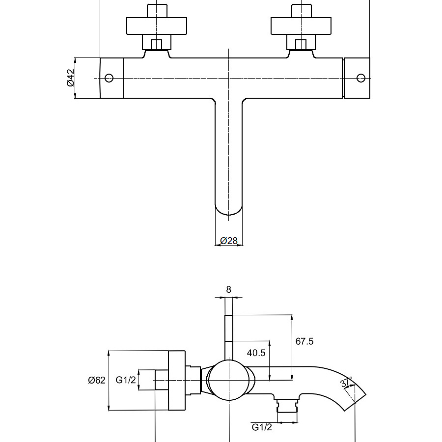 AQM6212CR Siena Смеситель для ванны, Хром