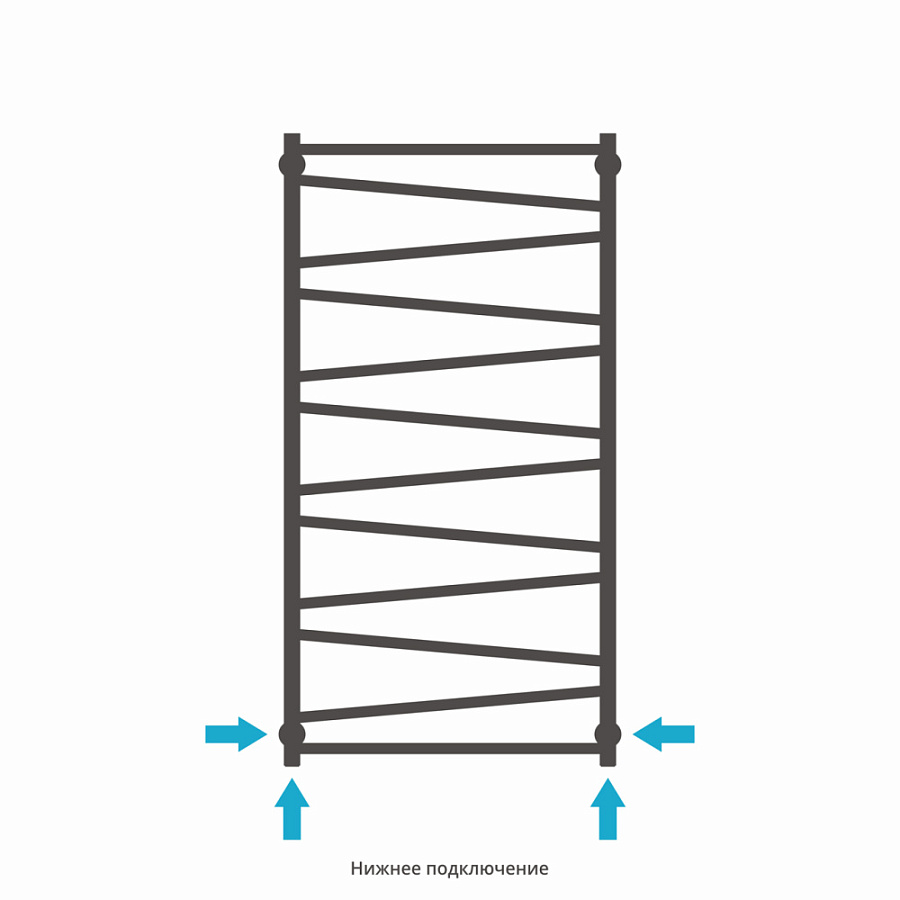 Водяной полотенцесушитель Сунержа Сирокко 1200х600, Без покрытия, арт.00-0253-1260