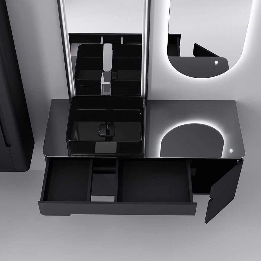 Тумба под умывальник Jorno Shine 120 подвесной антрацит