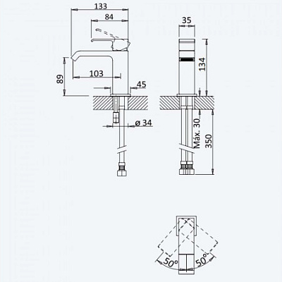 Смеситель для раковины Bruma Linea 182 010 1CR Cromado