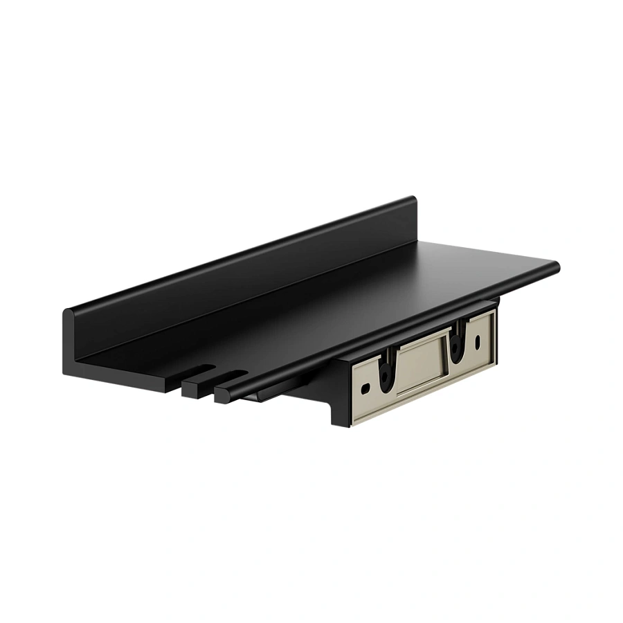 Полочка для душа cо стеклоочистителем Keuco Reva 12859370000 черный матовый