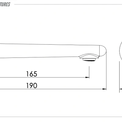 Излив настенный 19 см Remer 91V, хром