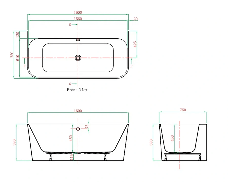 Ванна акриловая VAGNERPLAST MAGGIE 160