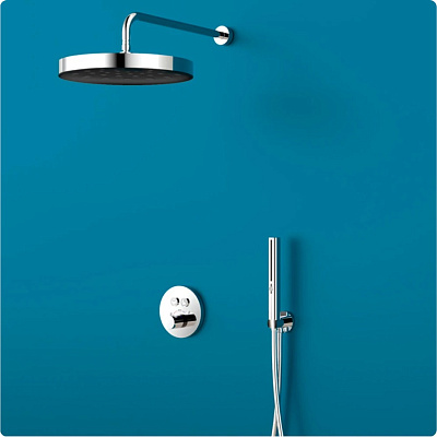 AQM8505CR Ручной душ микрофон 225 мм, 4 режима, слайдер, материал - сталь, цвет хром