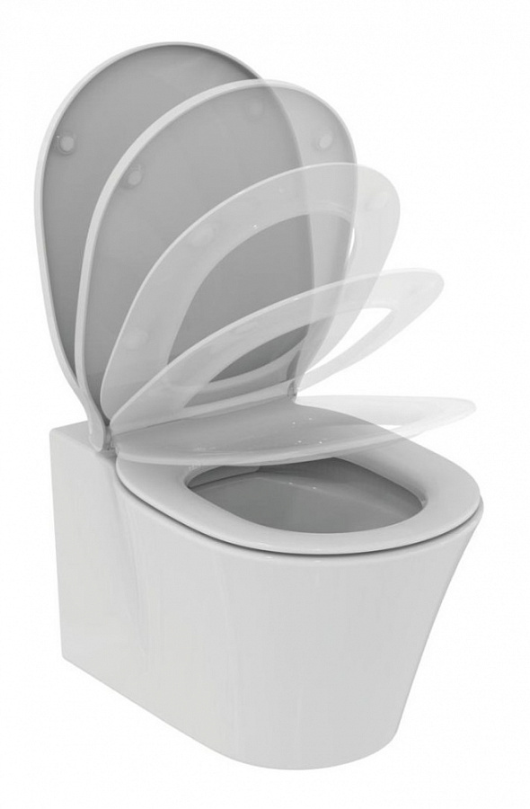 Подвесной безободковый унитаз Ideal Standard Connect Air Rimless белый, сиденье микролифт, K819501