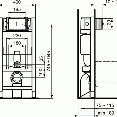 Система инсталляции для унитазов Ideal Standard Prosys FS 150 M R009167